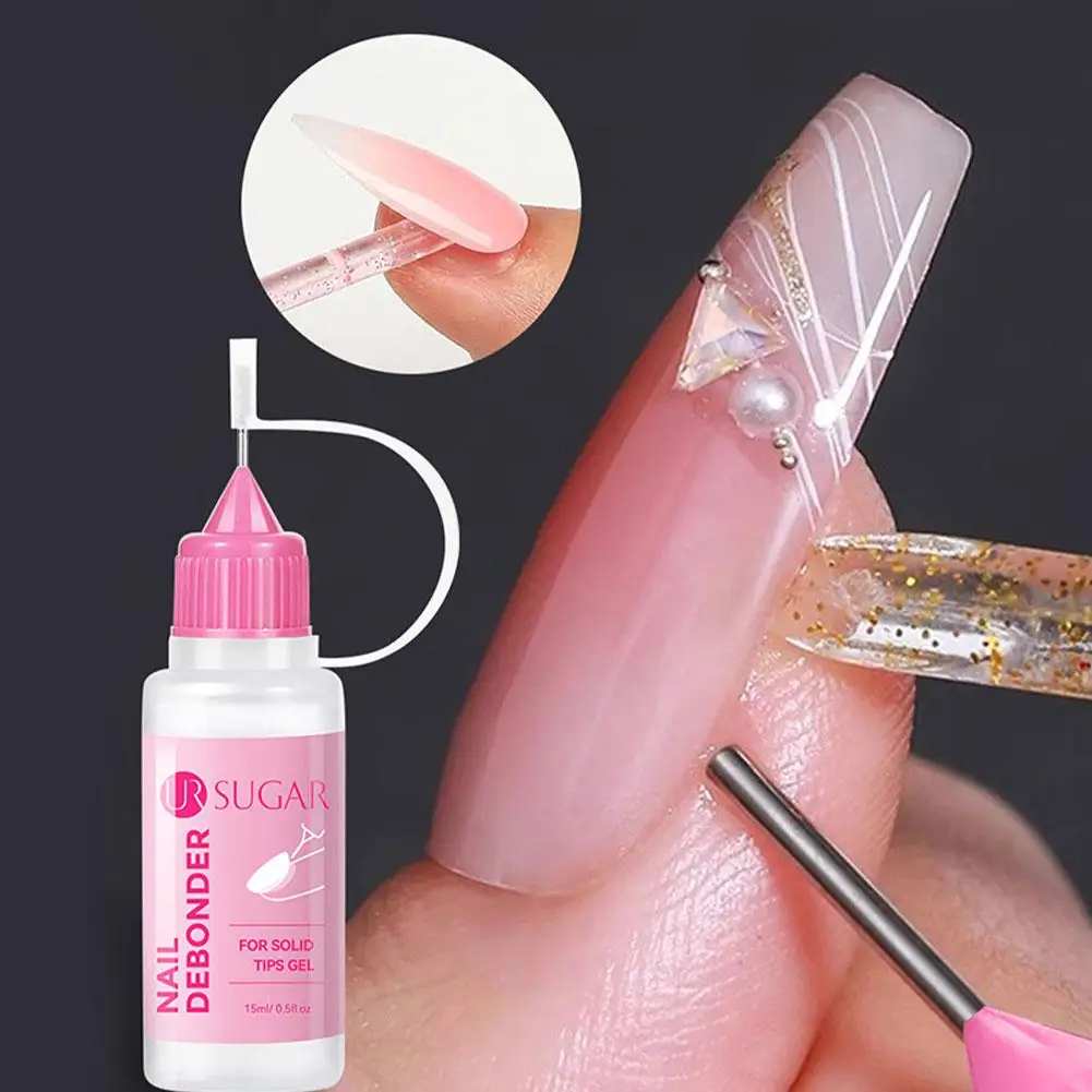 Dissolvant de colle pour ongles, 15ML, sans acétone, dissolvant de vernis à ongles, dissolvant multifonctionnel pour les pointes des ongles, dissolvant de colle doux