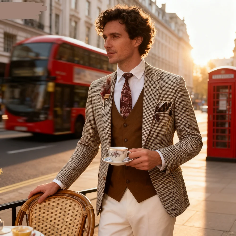 Abito da uomo slim in due pezzi rosa, risvolto con tacca, monopetto, business casual, abito da sposa, giacca e pantaloni, moda estiva