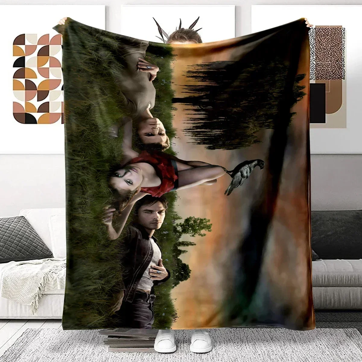 

The Vampire Diaries Blanket Ultra Lightweight Soft Plush Flannel Throws Blanket for Sofa Bed Couch best Office Gifts