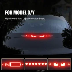 For Tesla Model 3 Model Y High Mount Brake Light Projection Board PVC Soft Board Stop Light Patch Easy Installation Accessories