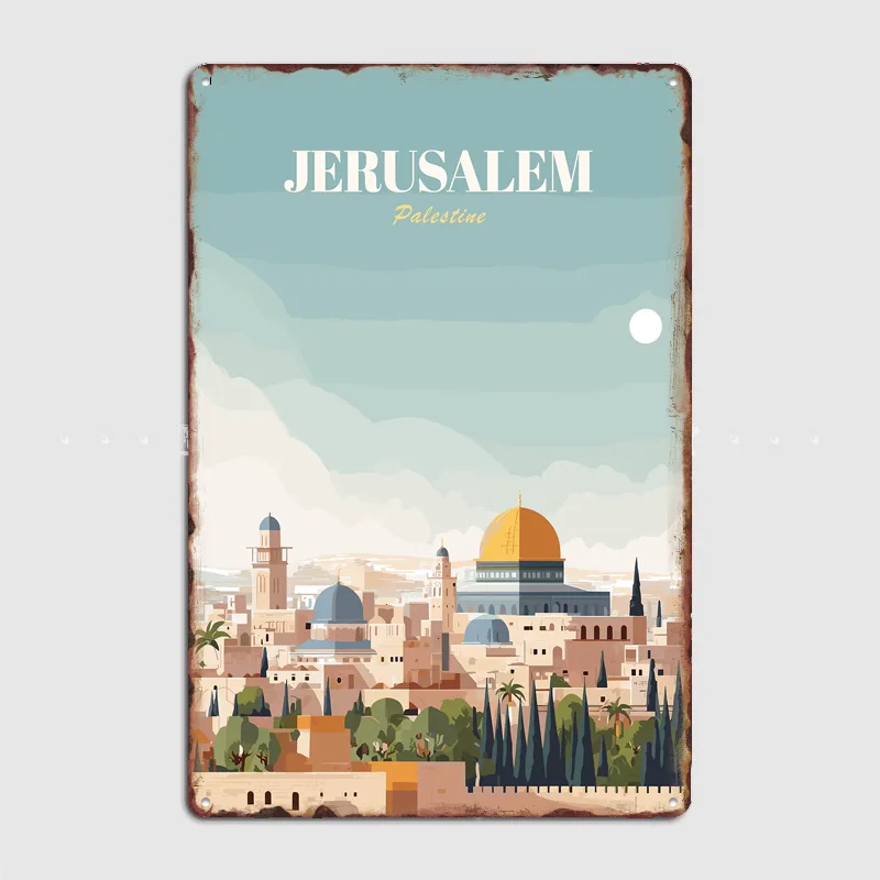 Jerusalem Palestine Travel Poster Metal Sign Room Decor Life Wall Custom Bedroom Indoor Home Wall Decor Posters Room Decoration