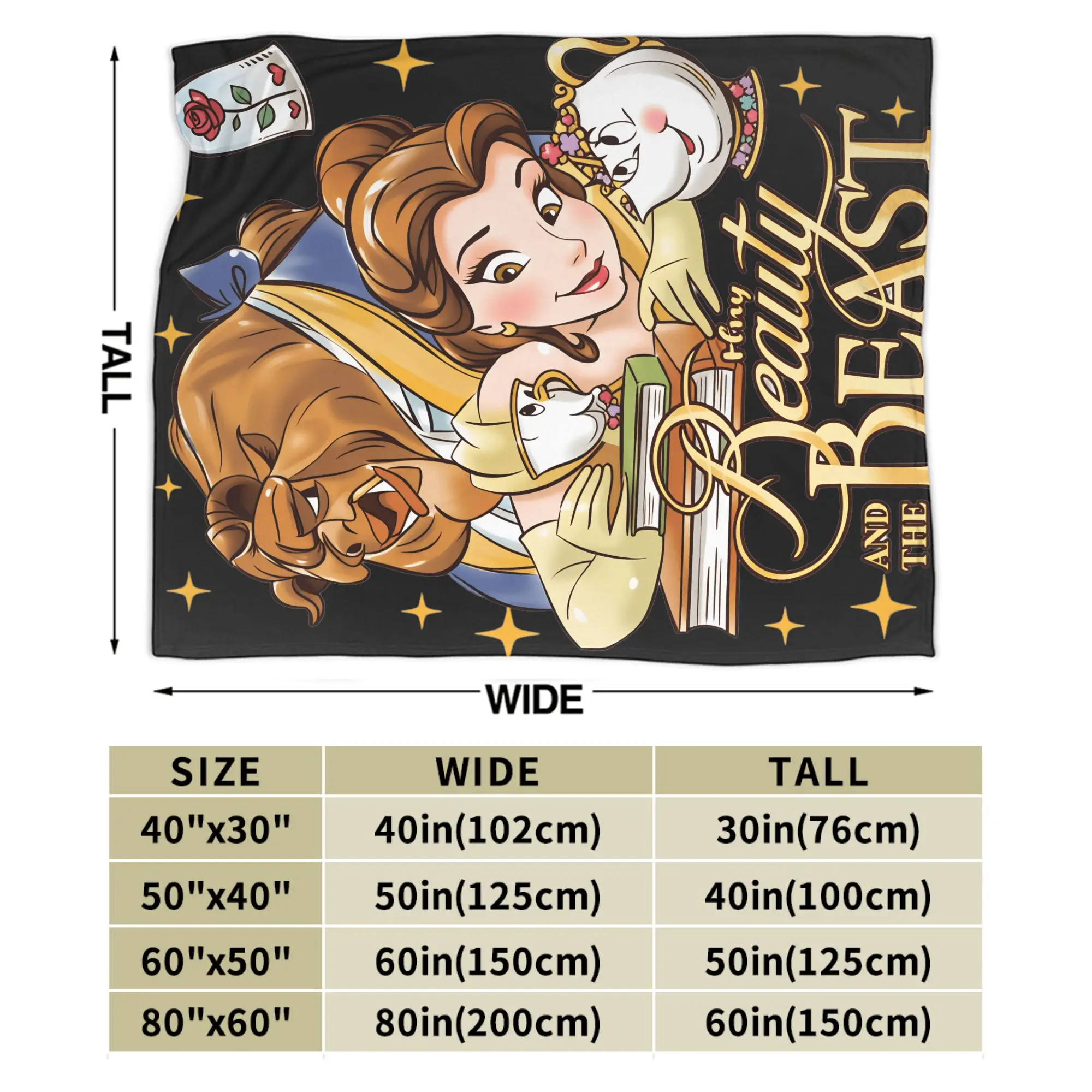 الجمال والوحش بطانية دافئة لينة طباعة أفخم رمي بطانية للطفل في الهواء الطلق الفانيلا المفرش غطاء السرير