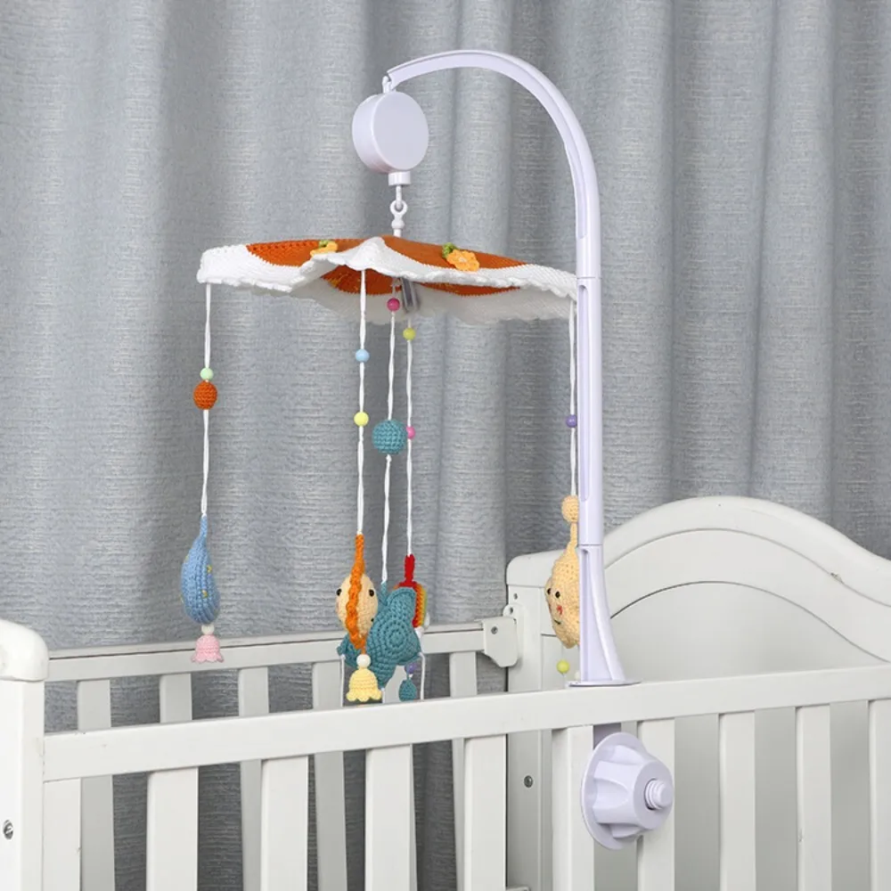 Campanello a vento con sonaglio per ninne nanne per bambini con rima per la cameretta 3 sezioni 66 cm Campana per culla Supporto universale per giocattoli per la decorazione della scuola materna