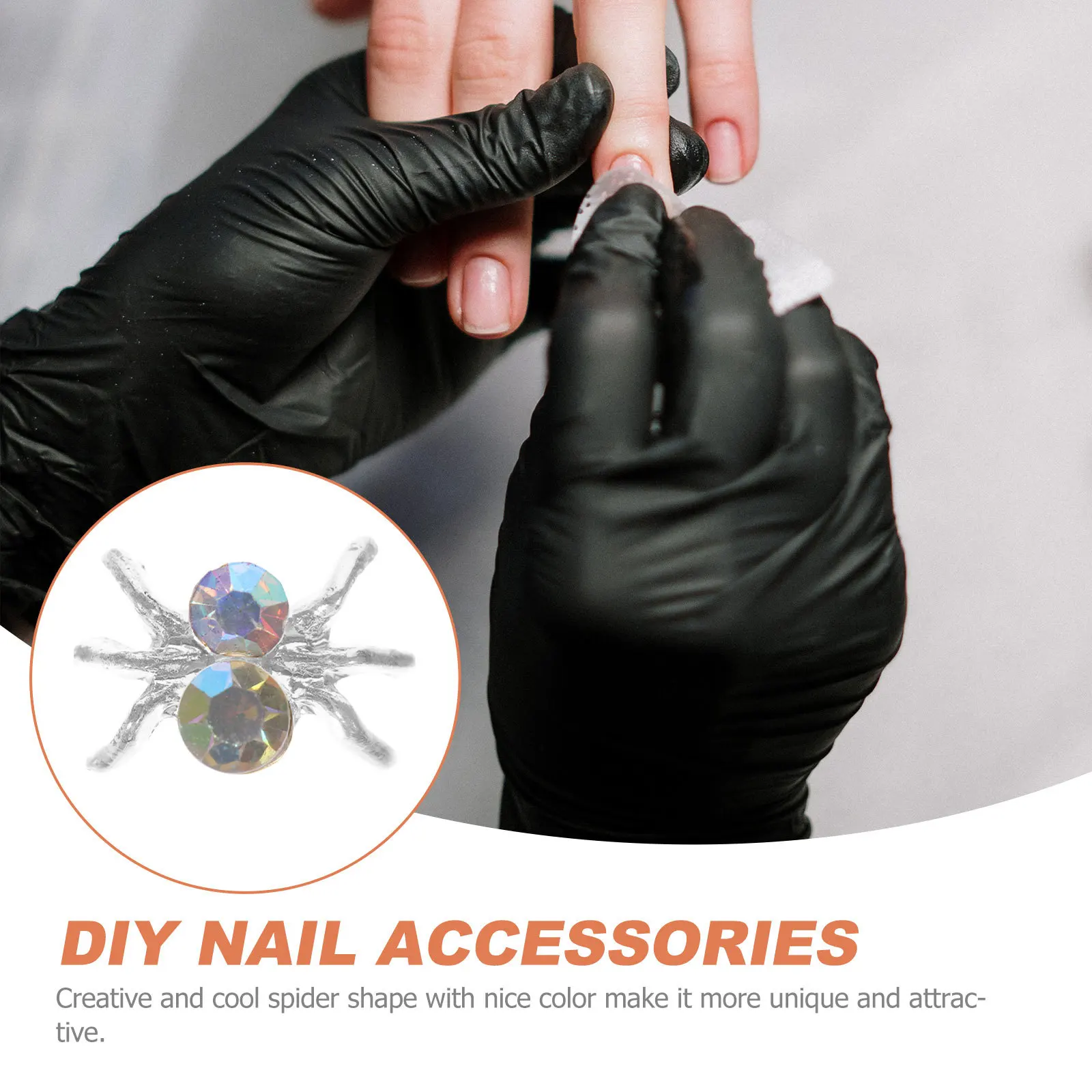 

100Pcs Spider Nail Art Charms Manicure Decors Women Nail Ornaments DIY Home Professional Use Halloween Christmas