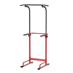 gym equipment portable free standing dip calisthenics pull up bar standing rack station red home