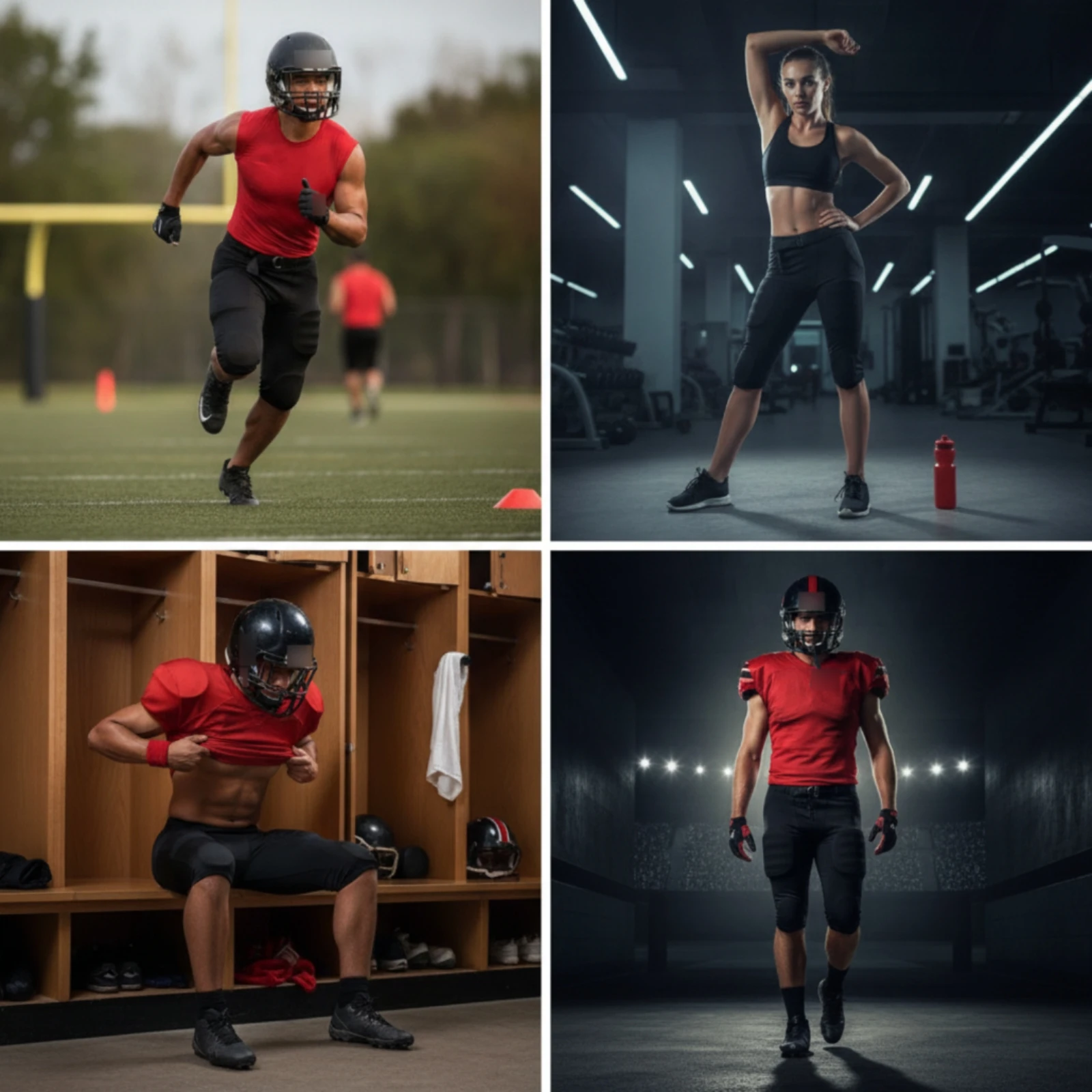 Football Pants with Built-in Pads Long Padded Football Pants Resilient Streamlined for Athletes, Impact Exercises
