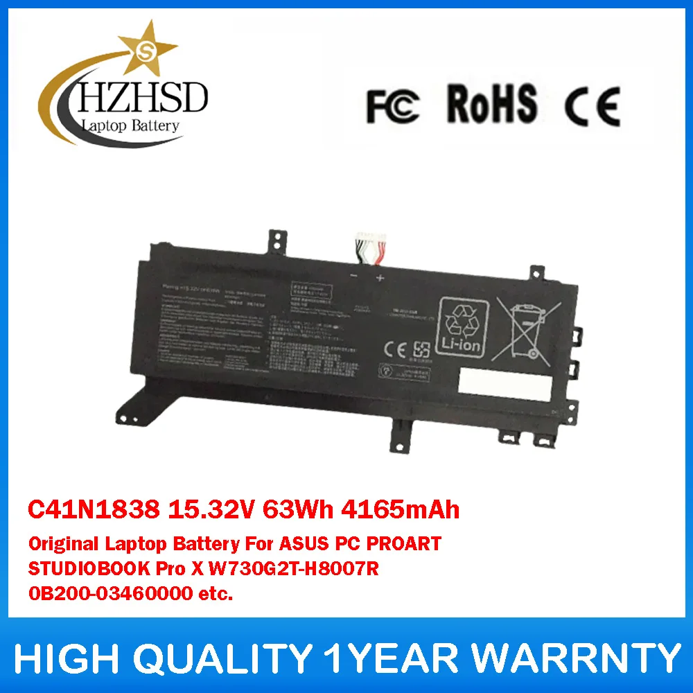 

C41N1838 15.32V 63Wh 4165mAh Original Laptop Battery For ASUS PC PROART STUDIOBOOK Pro X W730G2T-H8007R 0B200-03460000 etc.