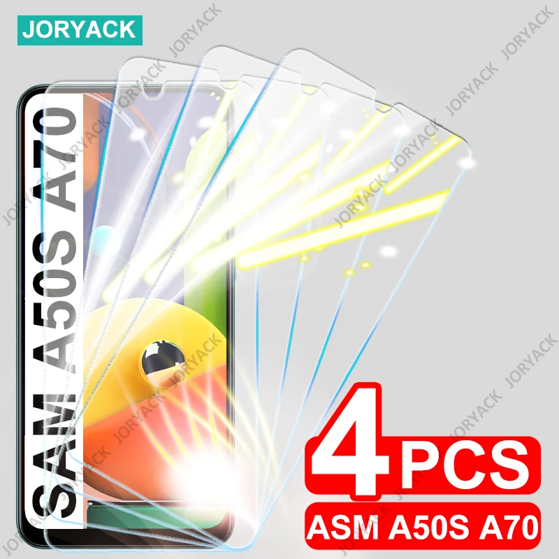 4PCS Tempered Glass For Samsung Galaxy A50S A50 A30S A70 A20 A20S A10 A10S A30 Protective Glass Full Coverage Screen Protector