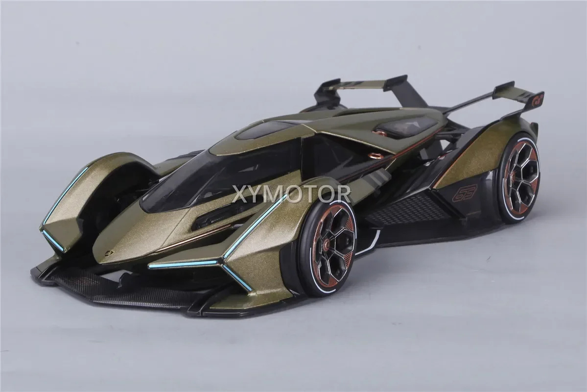 

Коллекционная модель автомобиля Maisto 1:18 для Lamborghini V12 Vision GT Concept, Подарочная Коллекционная модель из зеленого/синего металла