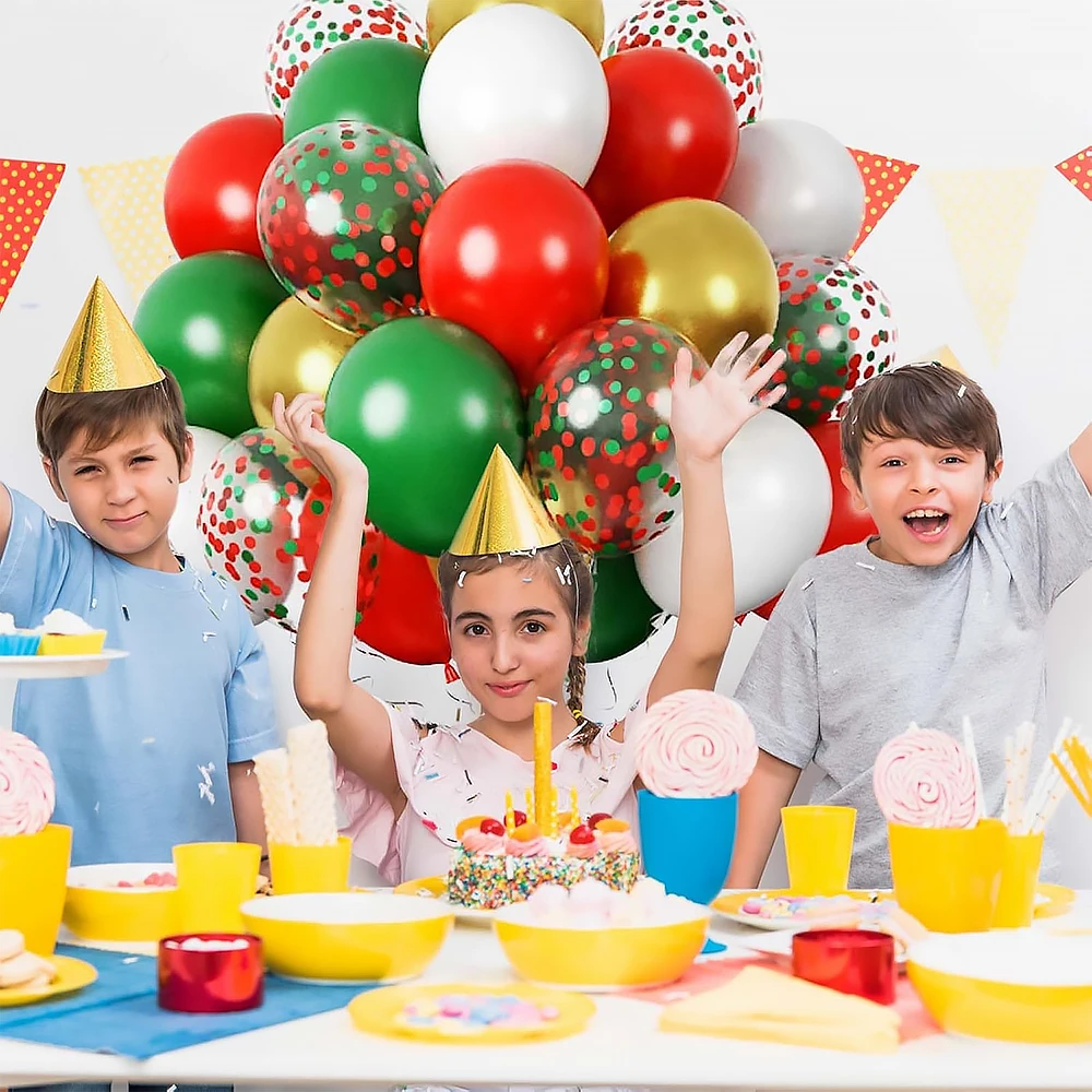 

40pcs 12inch Confetti Metal Balloons Gold Red Green Latex Ballon For New Year Christmas Balloons Decoration Baby Shower Globos
