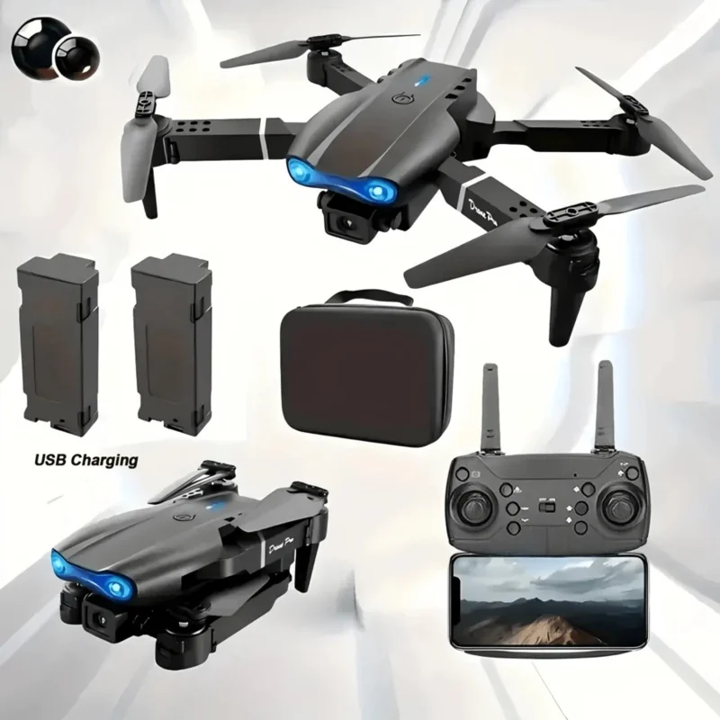 طائرة بدون طيار تعمل بالتحكم عن بعد للمبتدئين - طائرات بدون طيار واي فاي قابلة للطي مع كاميرات مزدوجة الدقة، 360 درجة °     فليبس، تحوم تلقائي، طائرة بدون طيار خارجية Airp