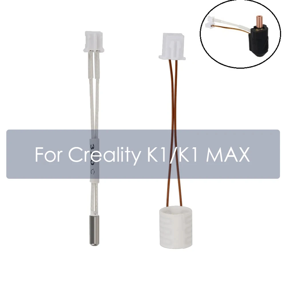 For Creality K1/ K1 Max Hotend Ceramic Heating Tube 24V 60W 300°C Thermeistor sensor High Thermal Conductivity for K1 MAX K1