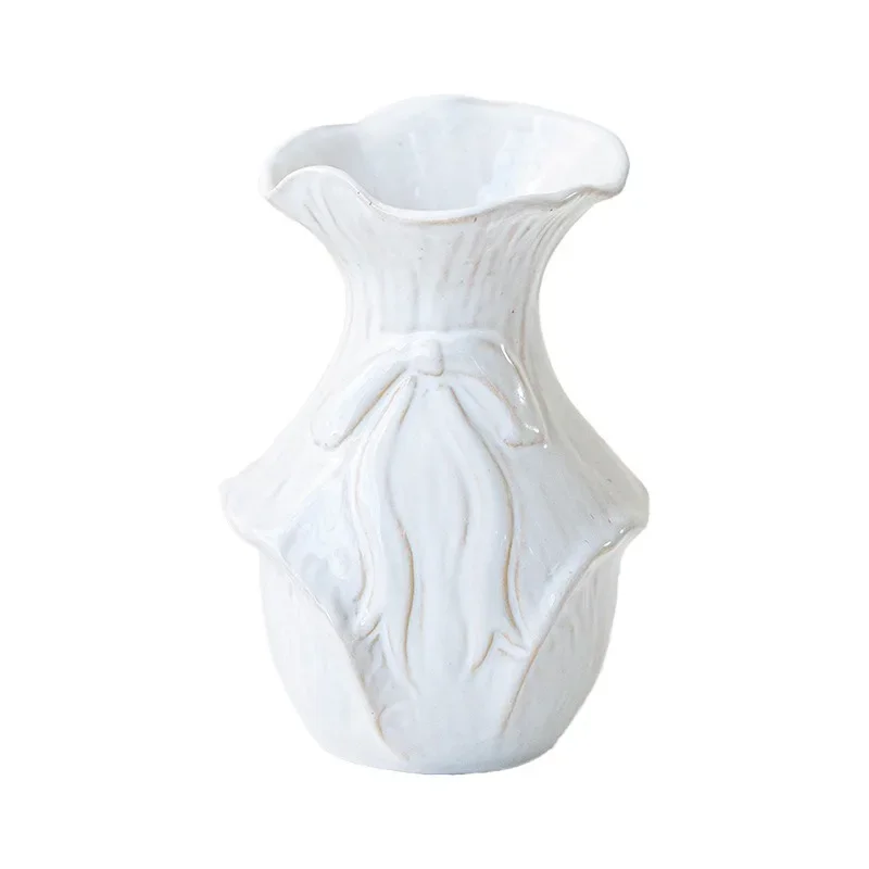 r vase, small fresh flower arrangement, modern white dining table, living room home decoration ornament cross-border