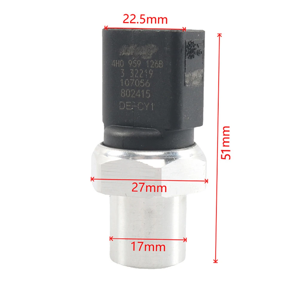 

Car A/C Pressure Sensor Switch 4H0959126 Air Conditioner Clutch Cycle Switch 4H0959126B for Audi A3 A4 A5 Pressure Transducer
