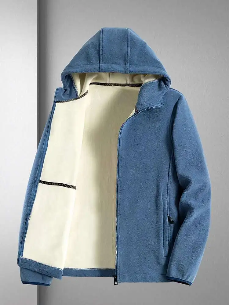 

7Xl 8Xl Большие размеры Базовая толстая теплая толстовка с капюшоном Мужская флисовая толстовка на молнии Однотонная повседневная термокуртка с капюшоном 2022 Новая зима