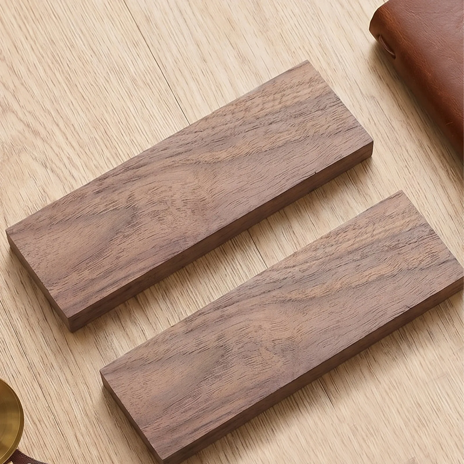 2Pcs Kitchen Cutter Handle Replacement Natural Wood Scales 4.72 X 1.57 Solid DIY Knife Handle Material Cutter Making Supplies view 5