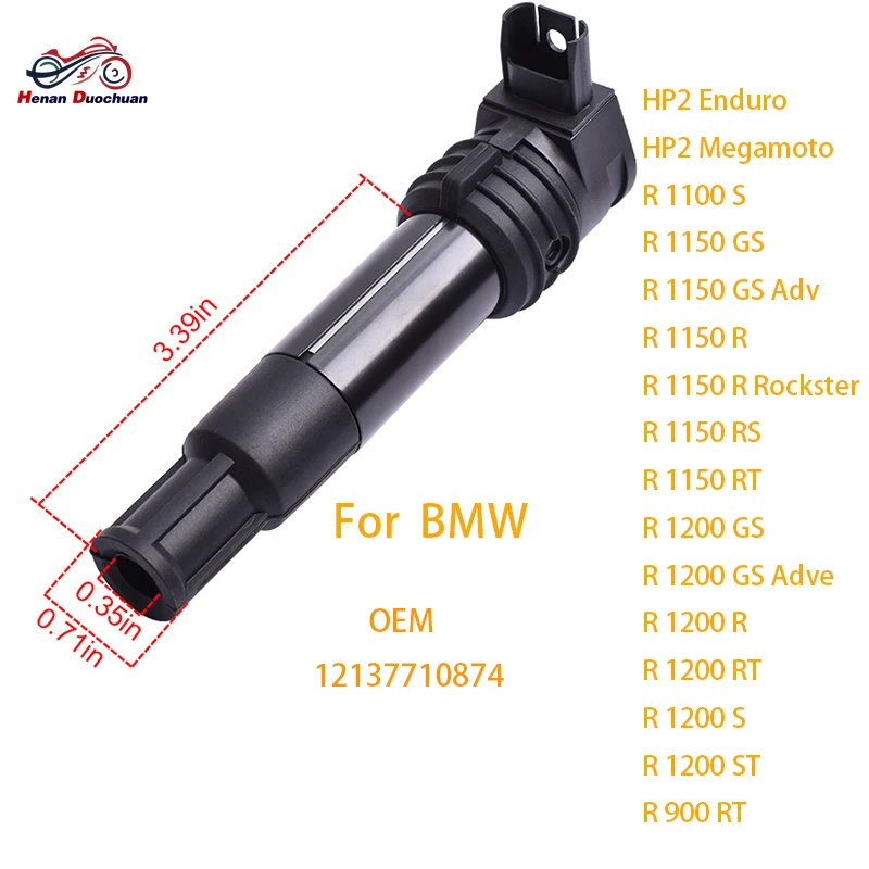 Bobina de Ignição e Cachimbo de Vela para Motocicletas BMW HP2 Enduro Megamoto R 900 1100 1150 1200 S GS RR RS RT R900 R1100 R1150 R1200