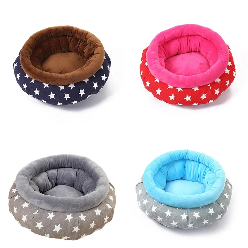 pawstrip 10 Colors Round Pet Dog Sofa Beds Chihuahua Yorkie Small Dog Bed House Winter Warm Cat Bed Soft Pet Beds For Dogs Cats