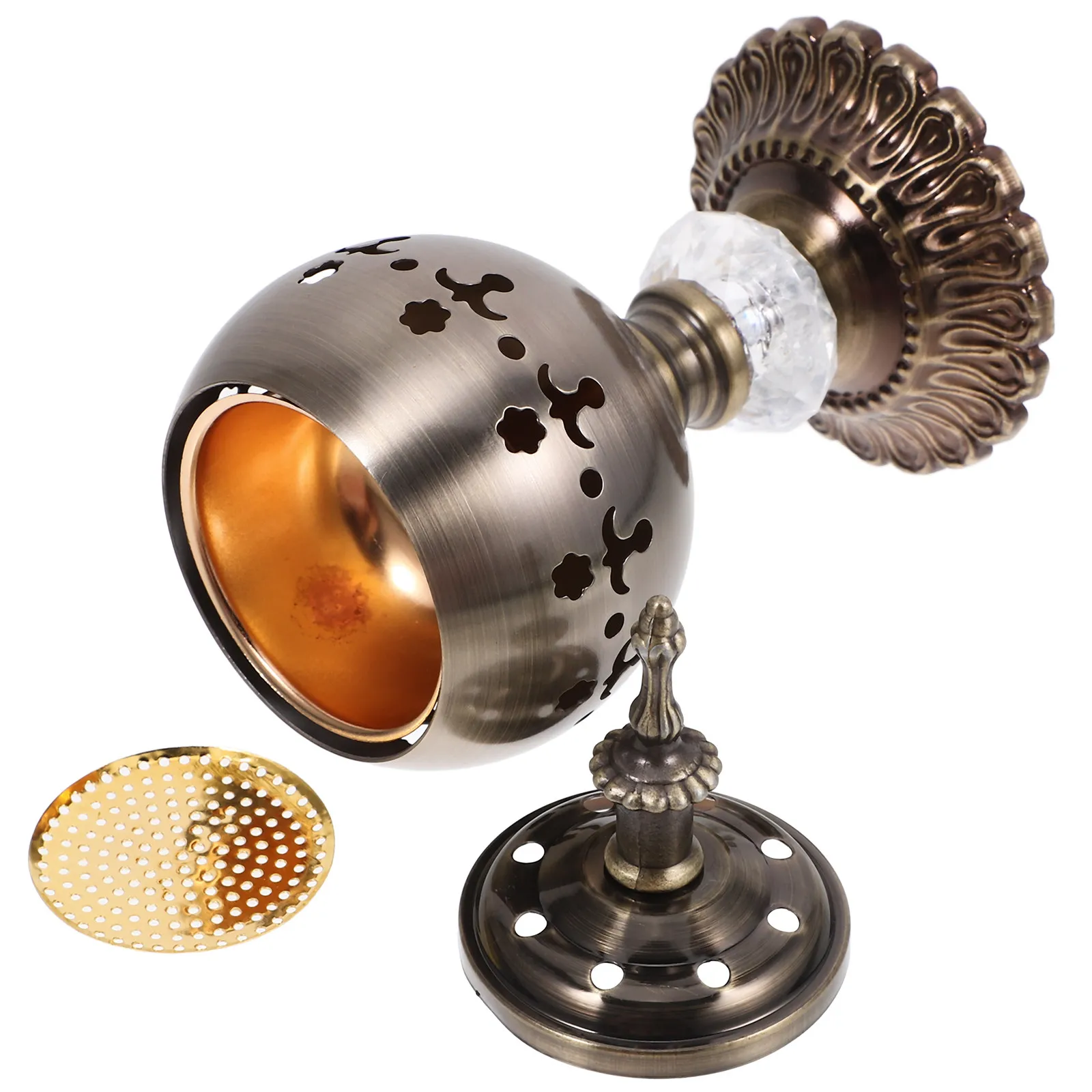 1Pcs Exquisite Iron Craft Incense Burner Desktop Censer Ornament for Aromatherapy Sauna Bedroom Study Creative Aroma Stove Decor