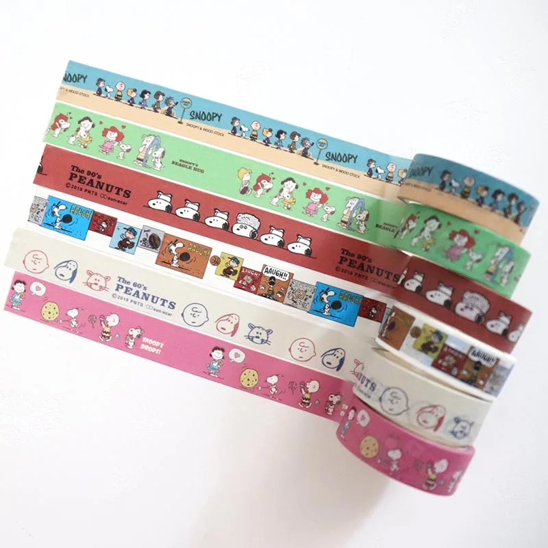 12 sztuk/partia kreatywny Snoopy Washi naklejki taśma uroczy pies Scrapbooking DIY pamiętnik dekoracyjne naklejki uszczelniające Album Stick Label