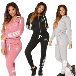 Fashion Women Track Suits Sports Wear Jogging Suits Ladies Hooded Tracksuit Set Clothes Hoodies+Sweatpants Sweat Suits