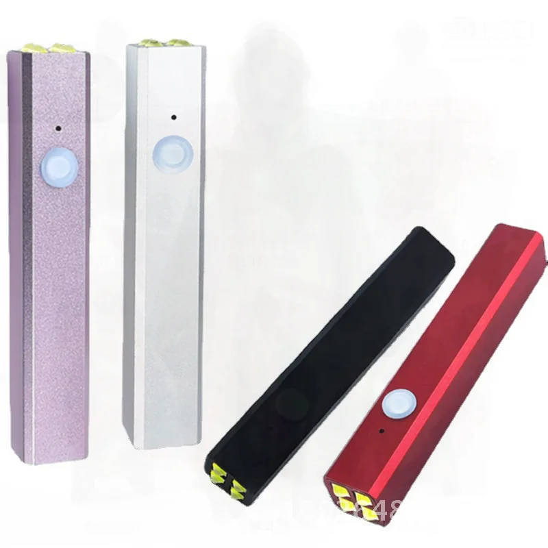 Wiederaufladbare, schnell trocknende Nagellampe aus Aluminiumlegierung, Mini-Handheld-Phototherapie, Ein-Wort-Nagellicht, Silber, Rot, Rosa, Schwarz