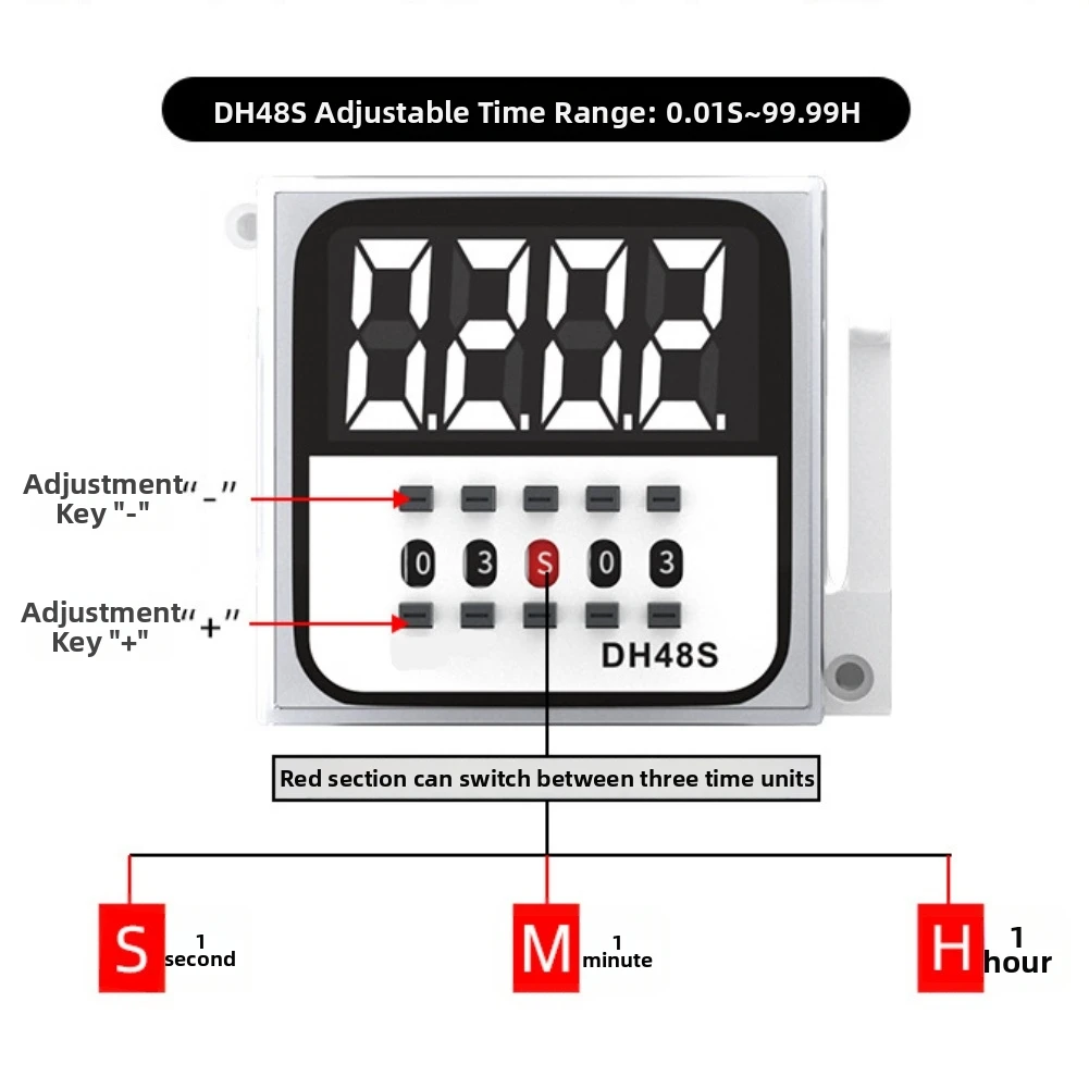 Programmable Time Delay Relay 0.01s To 99 Hours Infinite Loop With Power Failure Memory For AC 220V DC 24V Control Systems