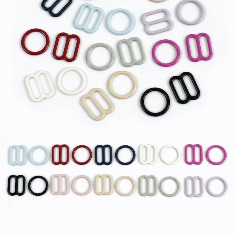 

50/100Sets 10mm Underwear Shoulder Straps Ring Buckle Bra Strap Skirt Adjust Clasp Bikini Dress Fixed Button Sewing Accessories