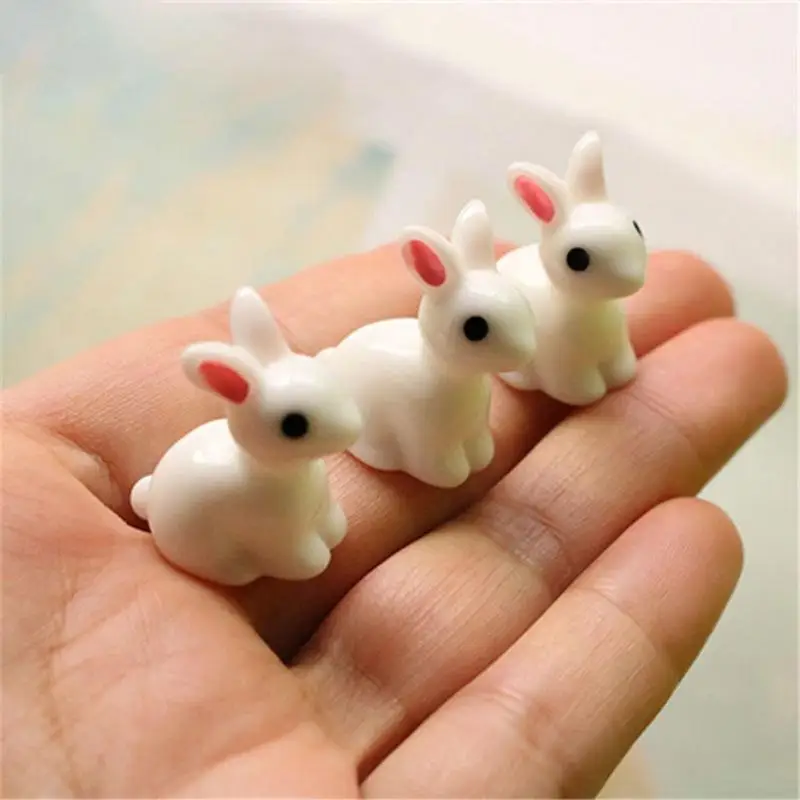 Rabbit Table Figurine Bunny Doll Potted Culture Ornament Mid-Autumn Festival Tabletop Rabbit Ornament for Living Room Kitchen