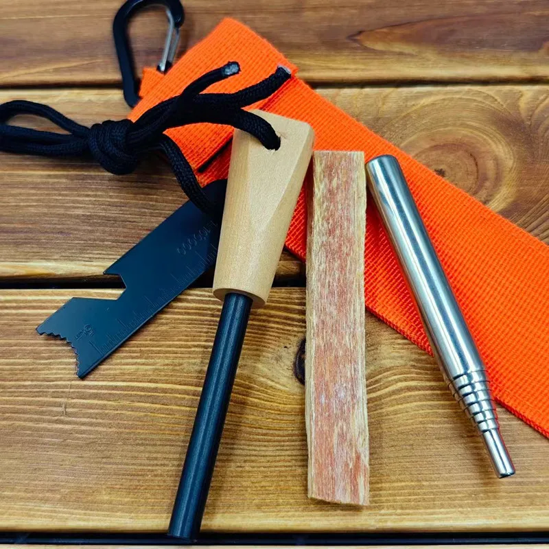 Bear Grylls Survival Starter Magnesium Flint Rod Portable Firesteel Emergency Set for Camping Hiking - Firelighter and Smoking