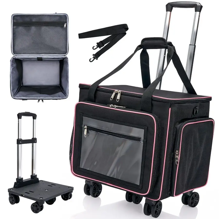 

Rolling Teacher Tote Bag with 15.6 Laptop Compartment