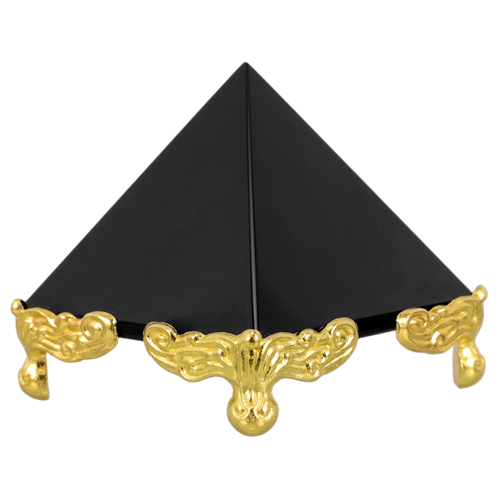 1PC Obsidian Pyramid Desktop nament Office Decor Feng Shui Statue Egyptian Crafts Figurine Crystal Pyramid