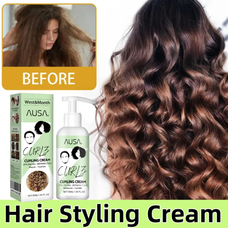 

Curly Hair Styling Cream Reducing Dandruff Prevent Dryness Daily Nourish Control Edges Strengthen Wigs Shaping Protein Curly Gel