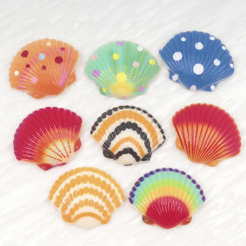 10/100Pcs Cute Resin Cartoon Colorful Shells Series Flat Back Scrapbooking DIY handmade Craft Decoration Accessories