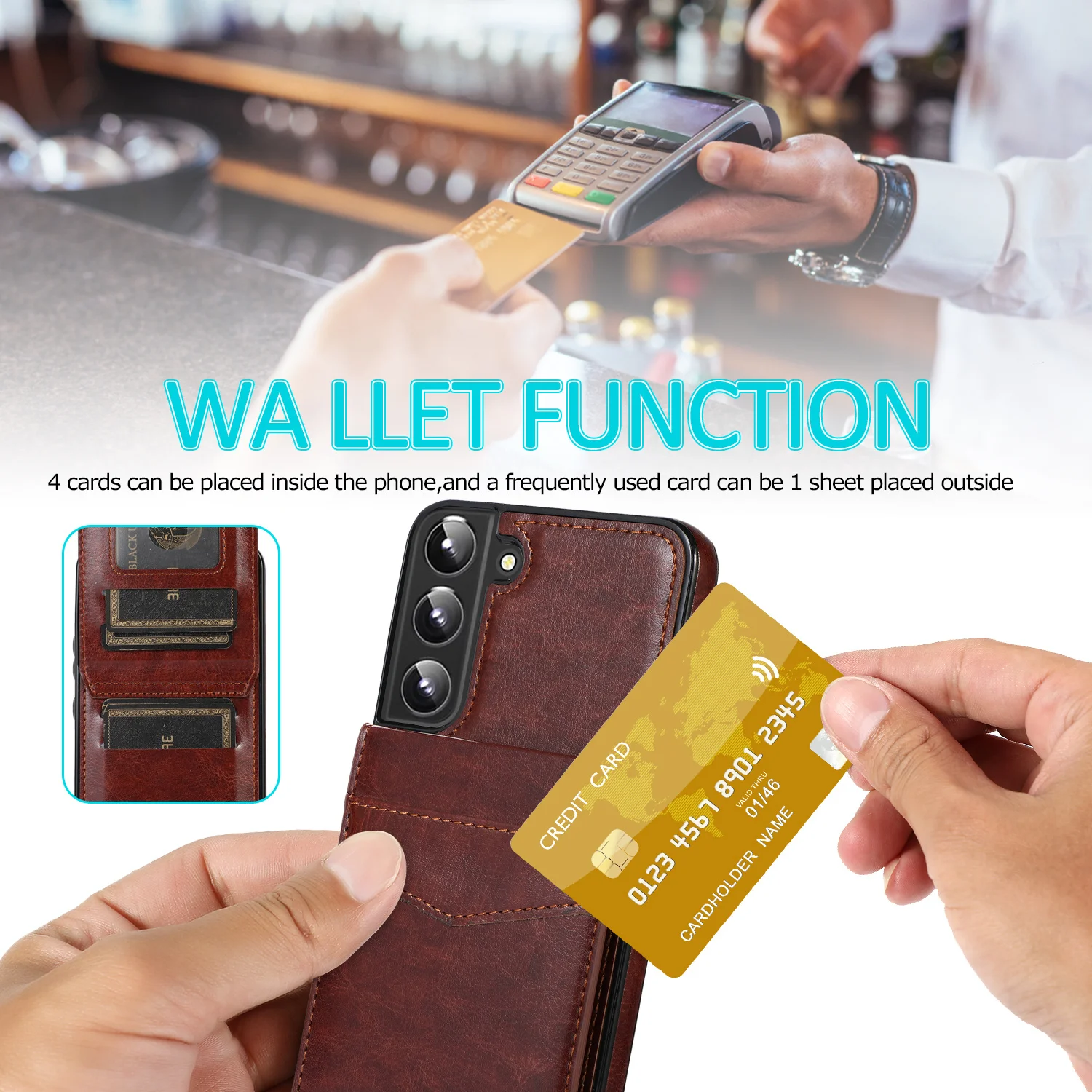 Case for Samsung Galaxy A71 A51 A12 A52 S22 S21 S20 S10 Plus Ultra FE Luxury Wallet Cover with Cards Holder Leather Phone Bags