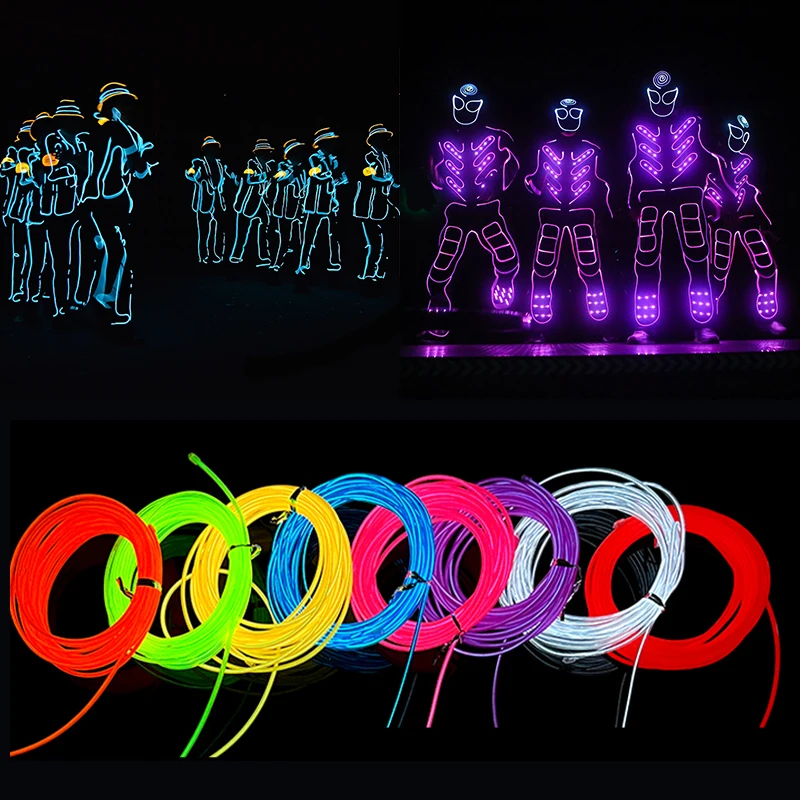 1/3/5m LED Neon Light Dance Party Decoration DIY Clothing Luminous Car Atmosphere Light Luminous Party Decor Accessories