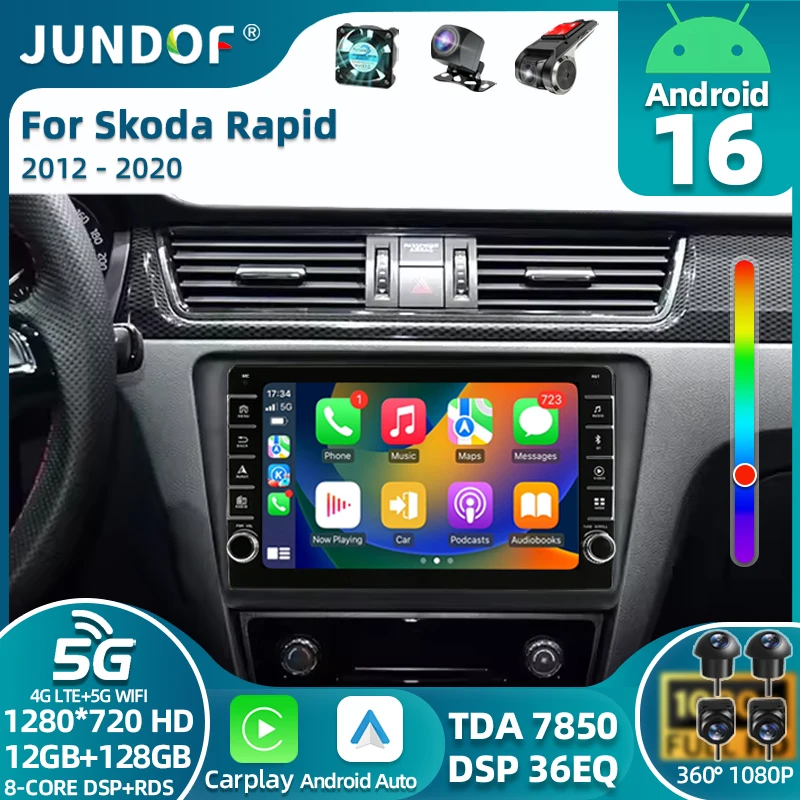 

Android 16 Carplay Car Radio For VW Skoda Rapid 2013 2014 2015 2016 2017 2018 2019 Seat Toledo 2015 - 2018 GPS Multimedia Stereo