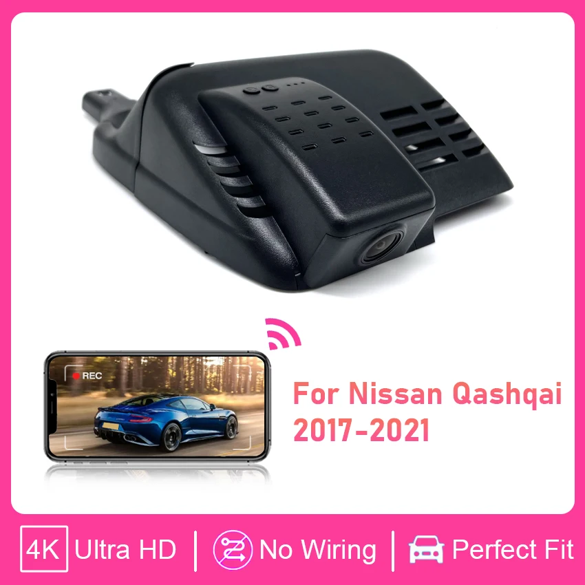 

Видеорегистратор Plug and Play с ночным видением 4K 2160P для Nissan Qashqai Rogue Sport J10 J11 J12 Facelift 2017-2021