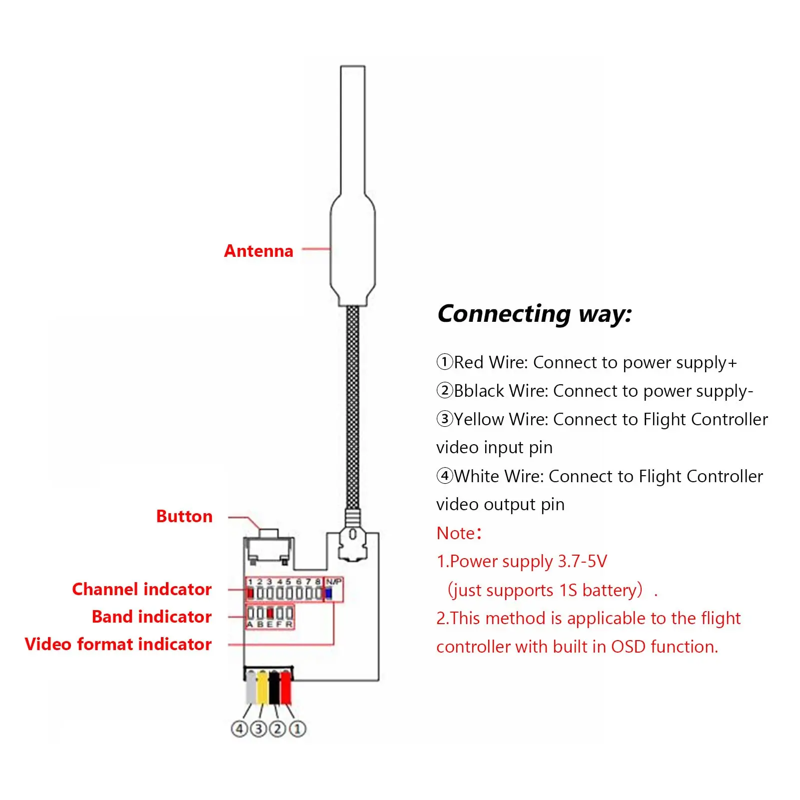 FPV RC Micro Camera S2 OSD AIO 5.8G 25MW 40CH 800TVL Transmitte LST-S2+ FPV Camera With OSD Parts For DIY RC Model Drone Car