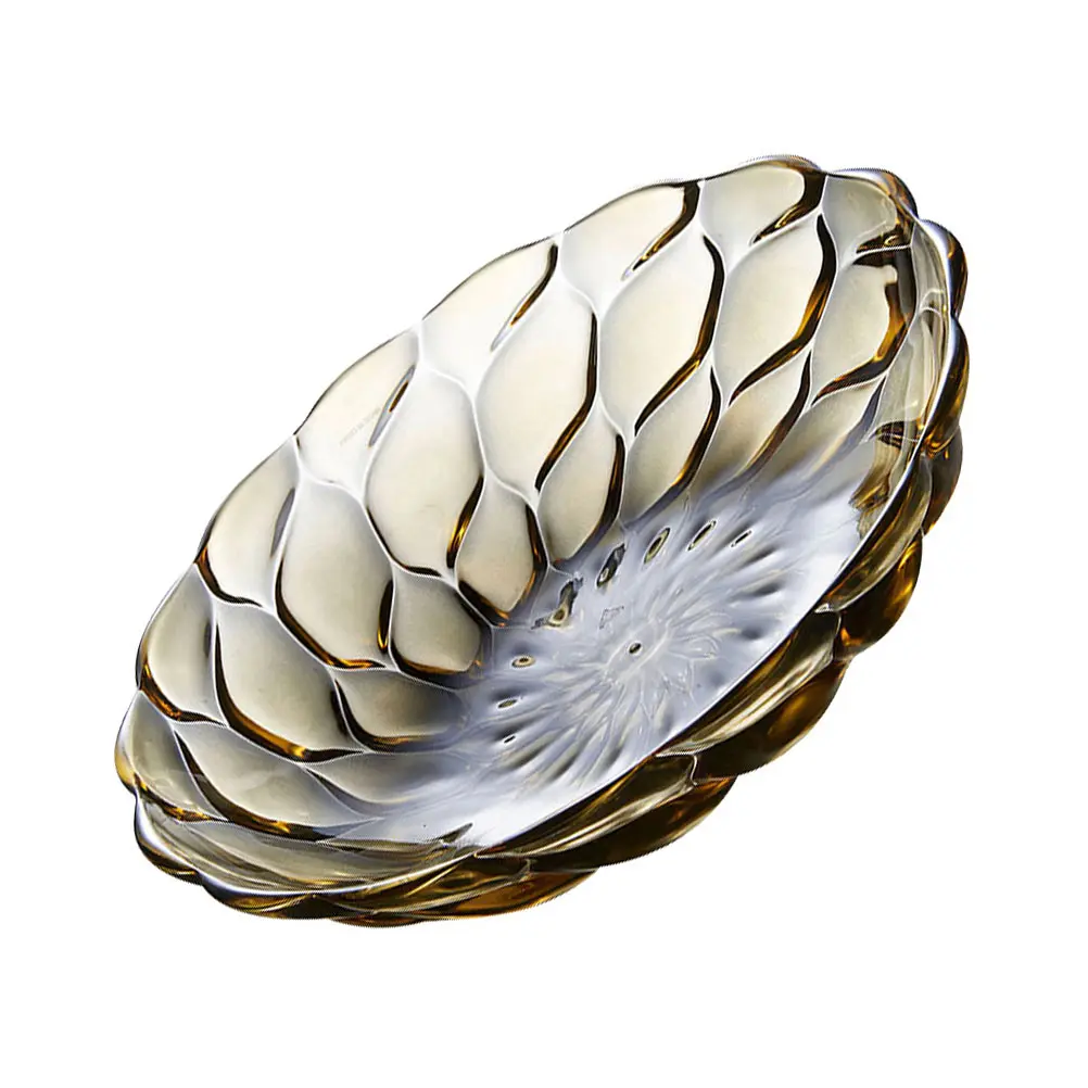 

Plastic Fruit Plate Snack Tray Desktop Bowl Serving Utensils Clear Plates Practical Petal Line Smooth Surface Fruit