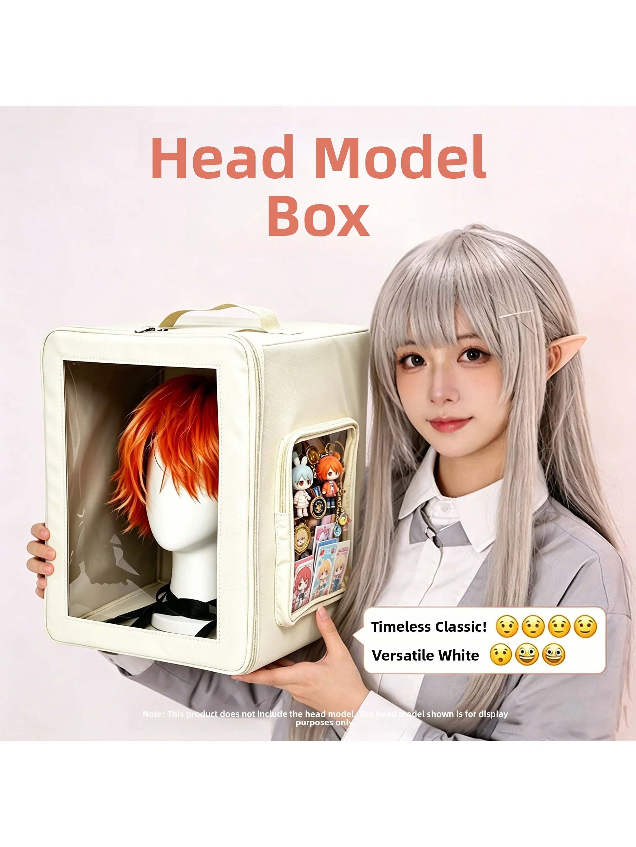 Portable Double Shoulder Hair Wig Storage Box Outdoors Head Model Case Cosplay Fake Hair Exhibitions Protection Box