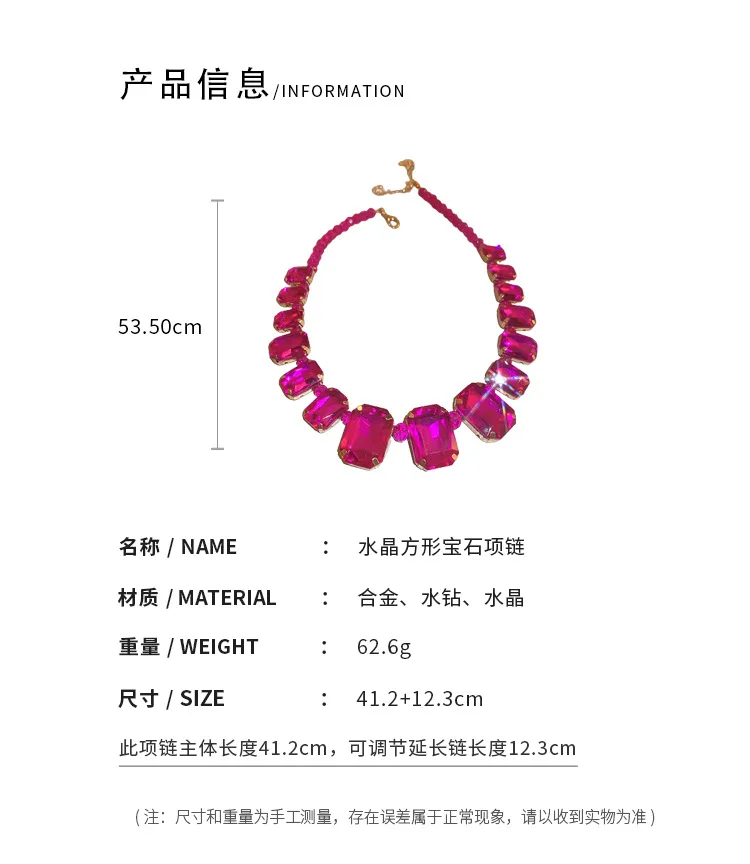 2023 Latest Baroque Colored Crystal Women Necklace European Palace Shining Vintage Rhinestone Neck Jewelry Set Collar Choker