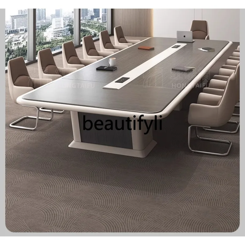 طاولة طويلة للمؤتمرات، مكتب عمل بسيط وحديث، مجموعة مكتب وكرسي طويل مستطيل