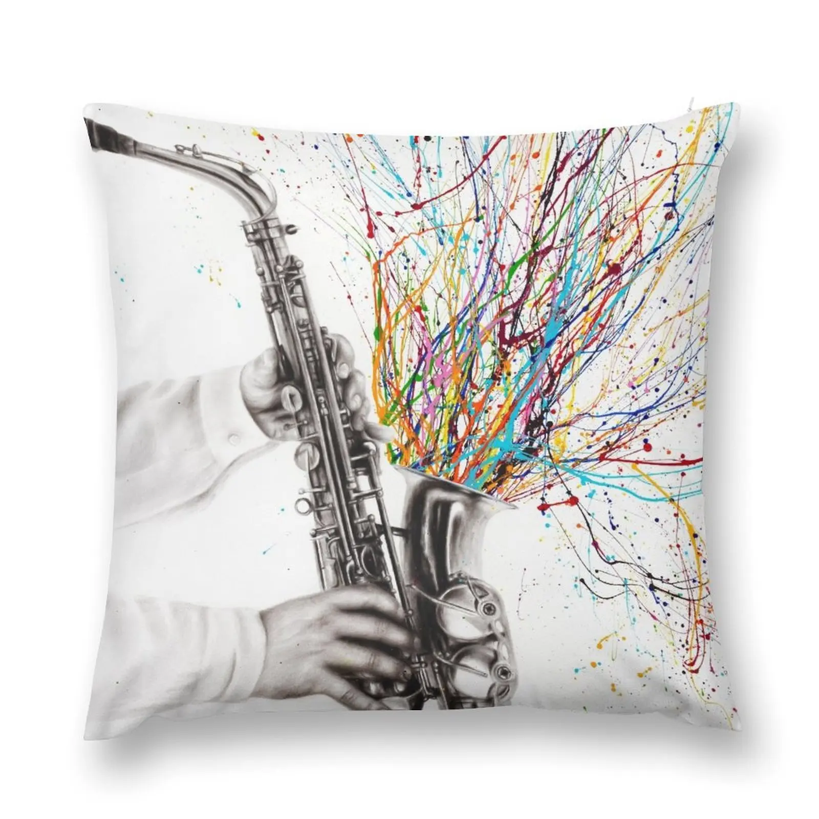 The Jazz Saxophone Throw Pillow Cushion Cover Luxury Custom Cushion Photo luxury decor pillow