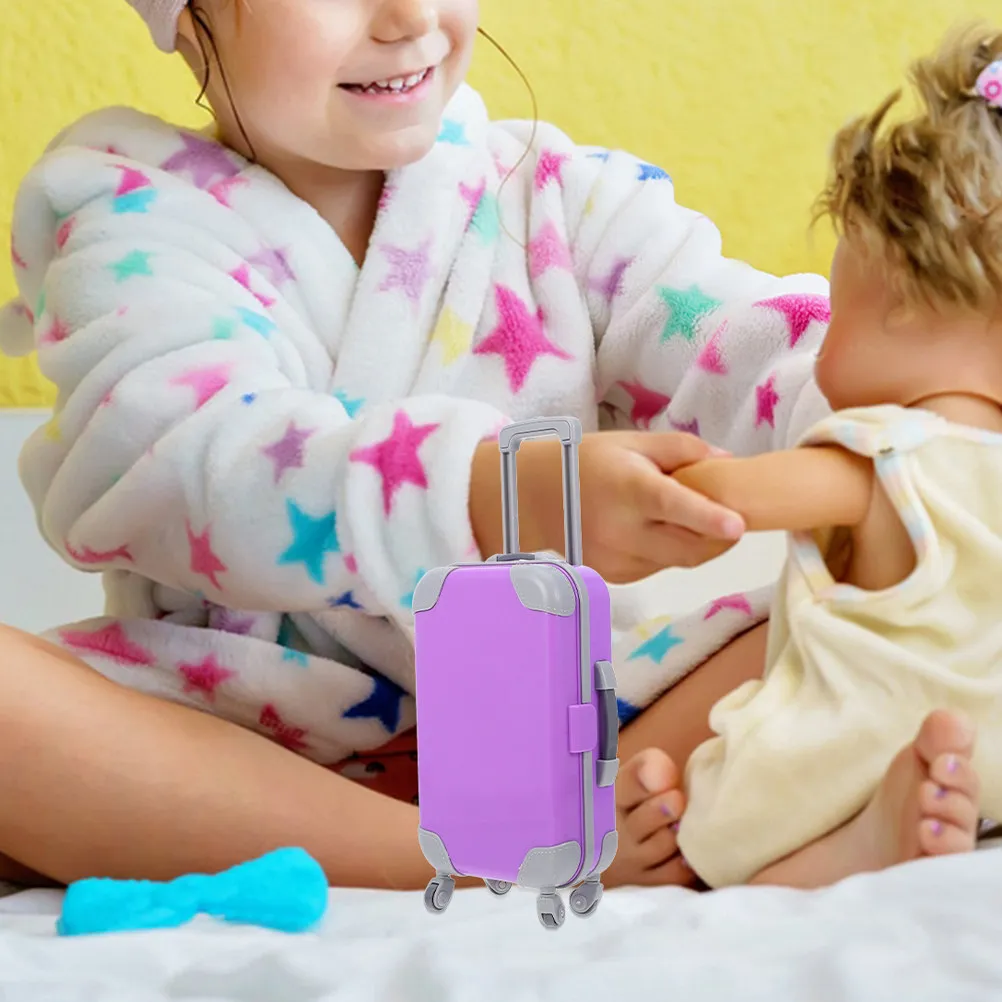 

2Pcs 18-Inch Mini Travel Suitcase for American Lightweight Large Capacity Realistic Design Dollhouse Furniture Miniature