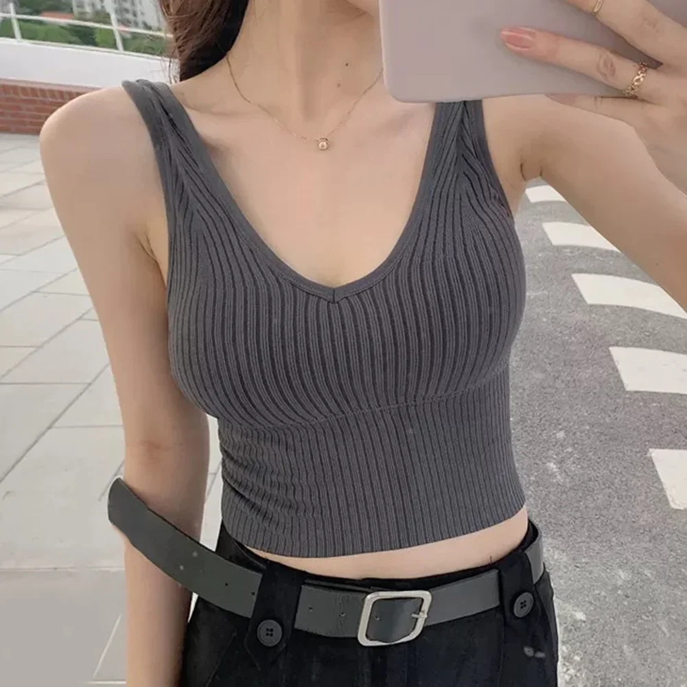 Daily Fashion Black V Neck Vest Casual Nightgown For Daily Wear Suspenders Casual Women Wear Basic Fashion Style