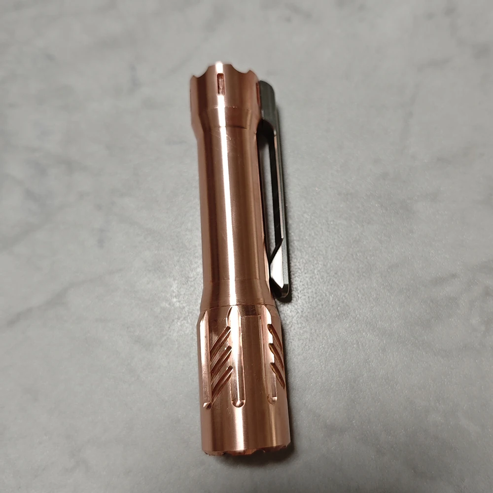 Copper EDC Glow  Arrow Flashlight, 14500 or AA Battery , Battery Not Included, High Quality