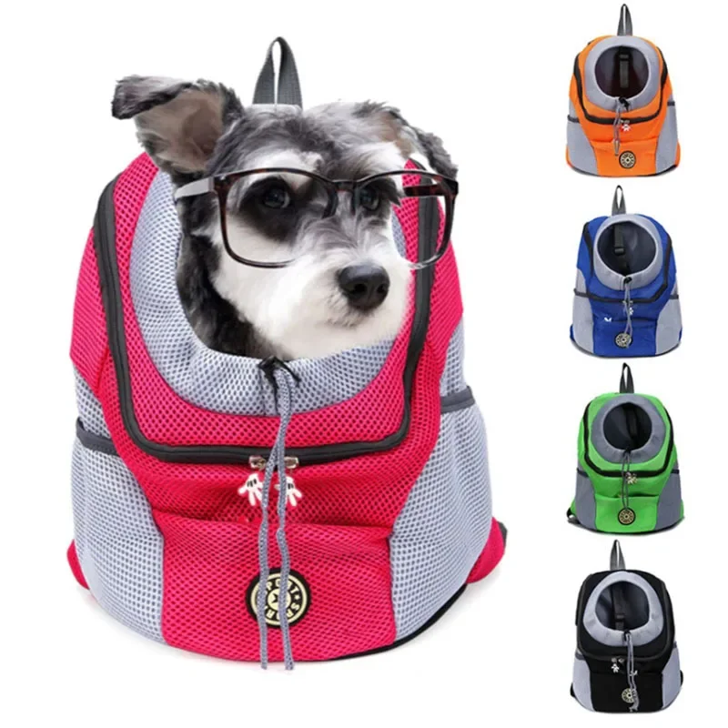 New Double Shoulder Portable Travel Backpack Outdoor Pet Dog Carrier Bag Pet Dog Front Bag Mesh Backpack Mochila bolsas perro