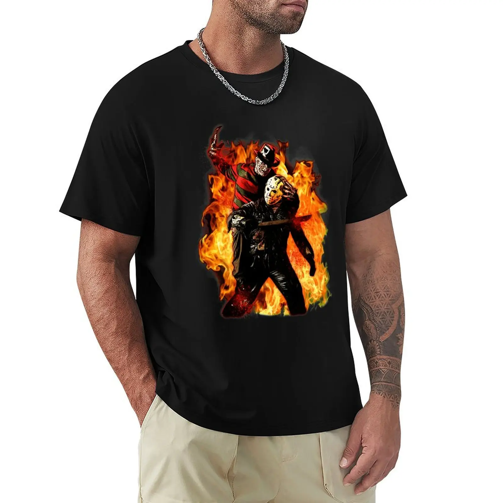 

Freddy Vs Jason T-Shirt oversized t shirt affliction shirts Luxury man customizeds plain black t shirts men