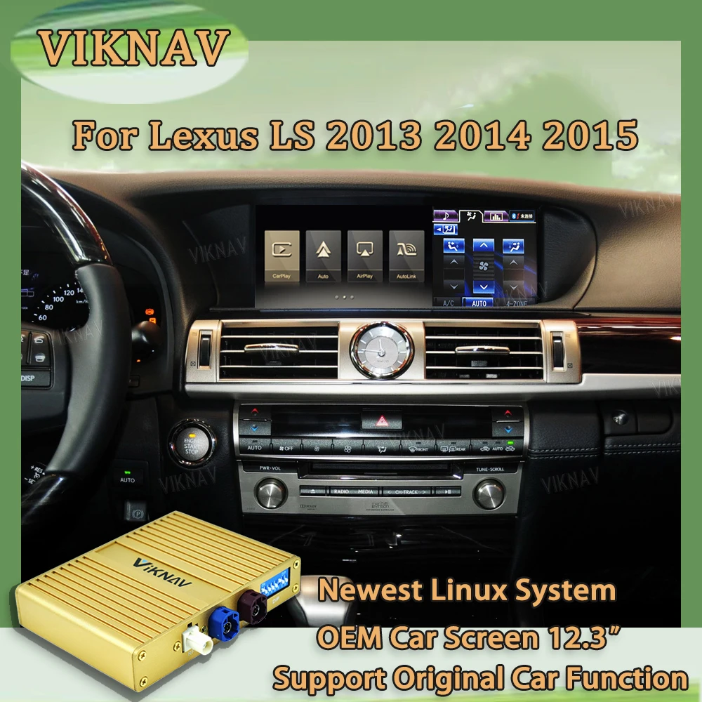 Интерфейсная коробка Viknav Linux для 12,3-дюймового экрана Haif Lexus LS 2013 2014 2015, беспроводной экран Apple CarPlay Android Auto